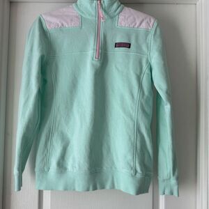 Vineyard Vines Shep Shirt Pullover Mint Green & Pink Women’s XS